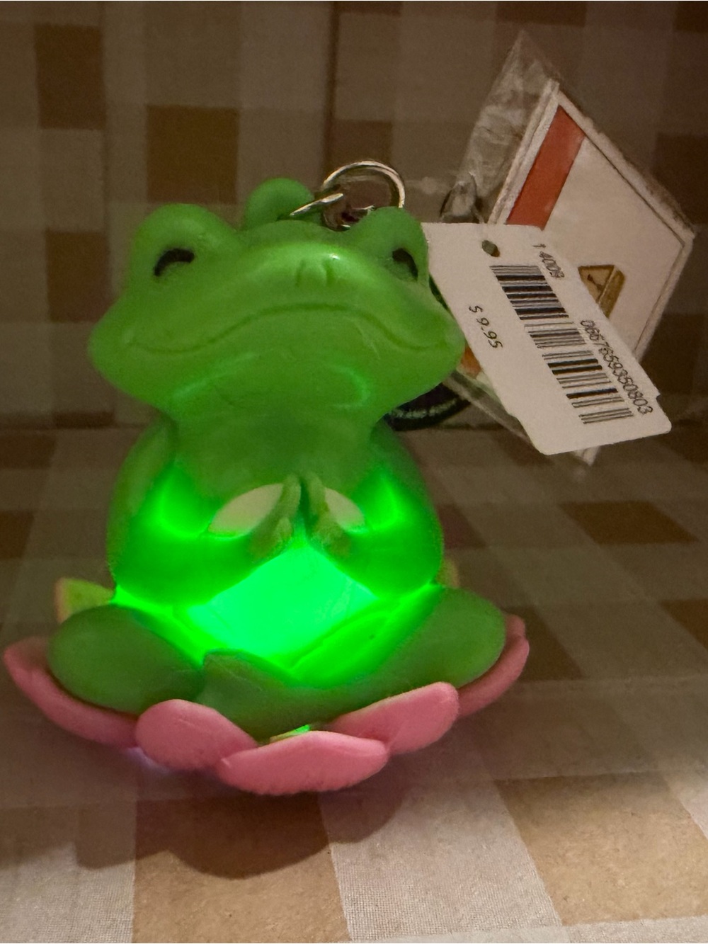 Yoga Frog with Pink Lotus Base Pocketbac Holder
